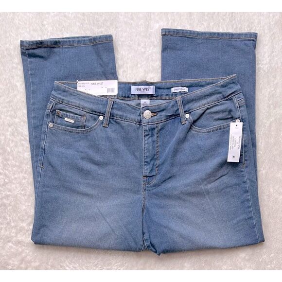 NWT NINE WEST Mid Rise Relaxed Fit Chrystie Capri Stretch Denim in Canyon, 12 - Picture 4 of 16